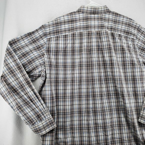 EDDIE BAUER Shirt Men's Long Sleeve Casual Button Up Collared Plaid Brown 2XL - Picture 10 of 12